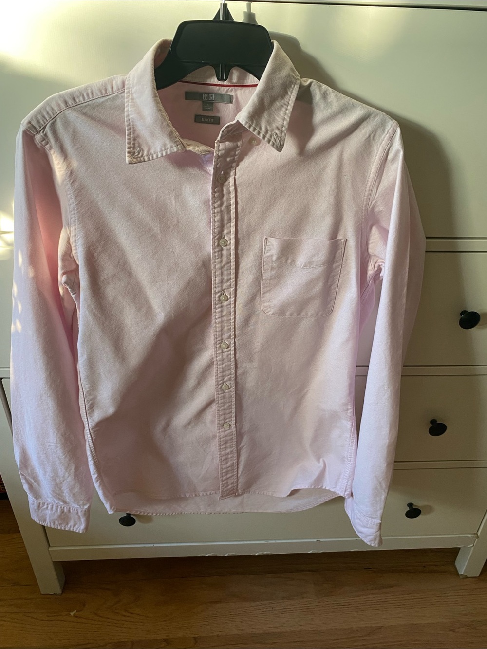 Uniqlo Men's Pale Pink Button-Down Shirt